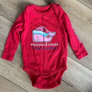 🩵Vineyard Vines Festive Red Baby Onesie
